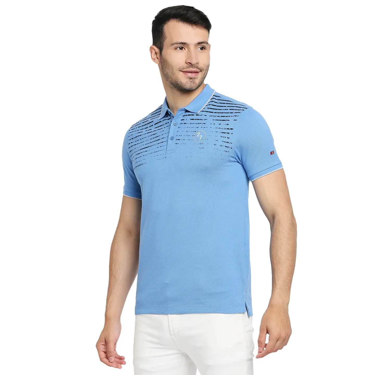 Blue Regular Fit Men's Polo T-Shirt by Being Human Clothing - Image 2