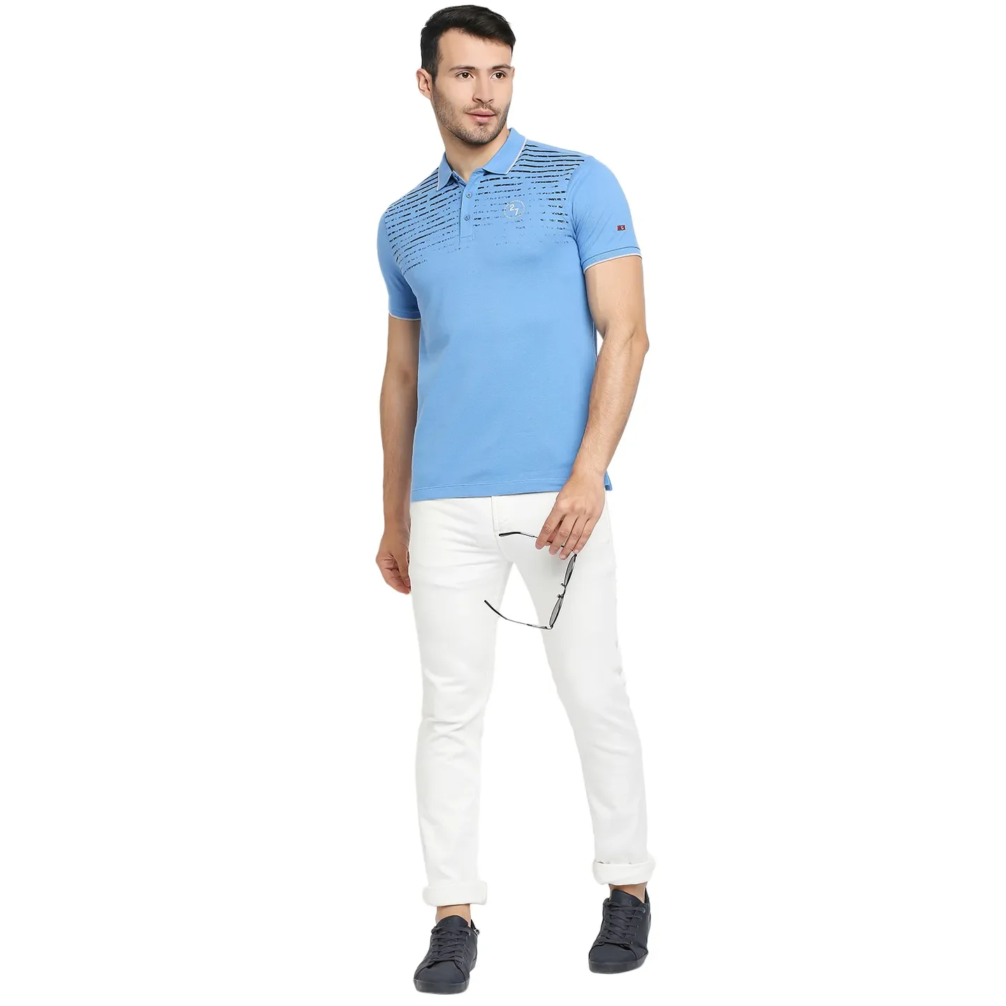 Blue Regular Fit Men's Polo T-Shirt by Being Human Clothing - Image 6