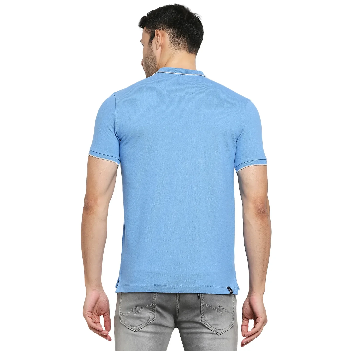 Blue Regular Fit Men's Polo T-Shirt by Being Human Clothing - Image 4