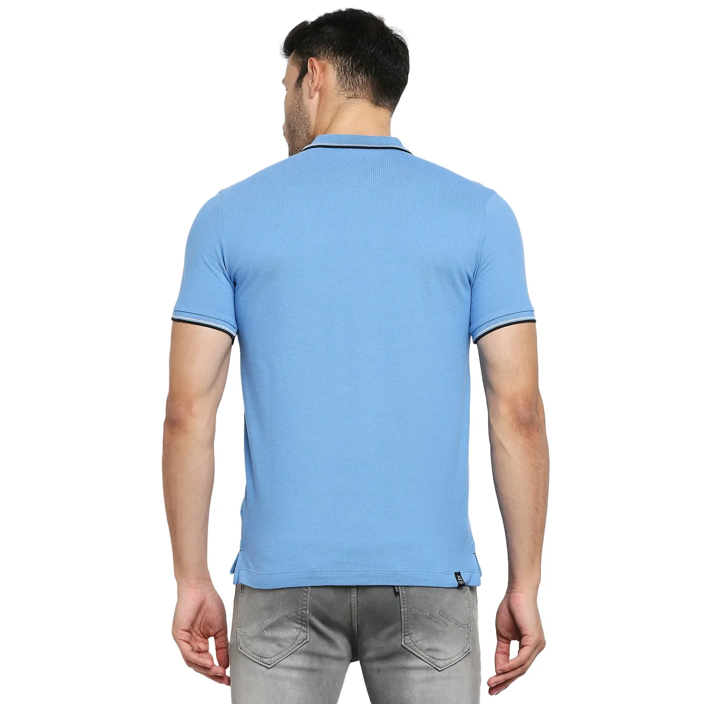 Blue Regular Fit Men's Polo T-Shirt by Being Human Clothing - Image 4