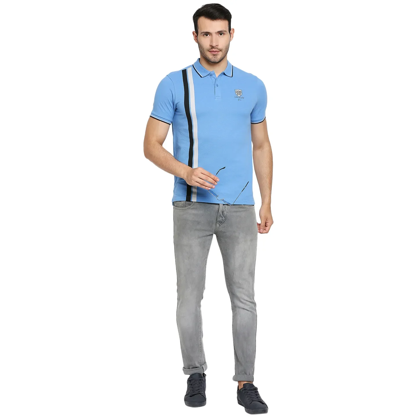 Blue Regular Fit Men's Polo T-Shirt by Being Human Clothing - Image 6