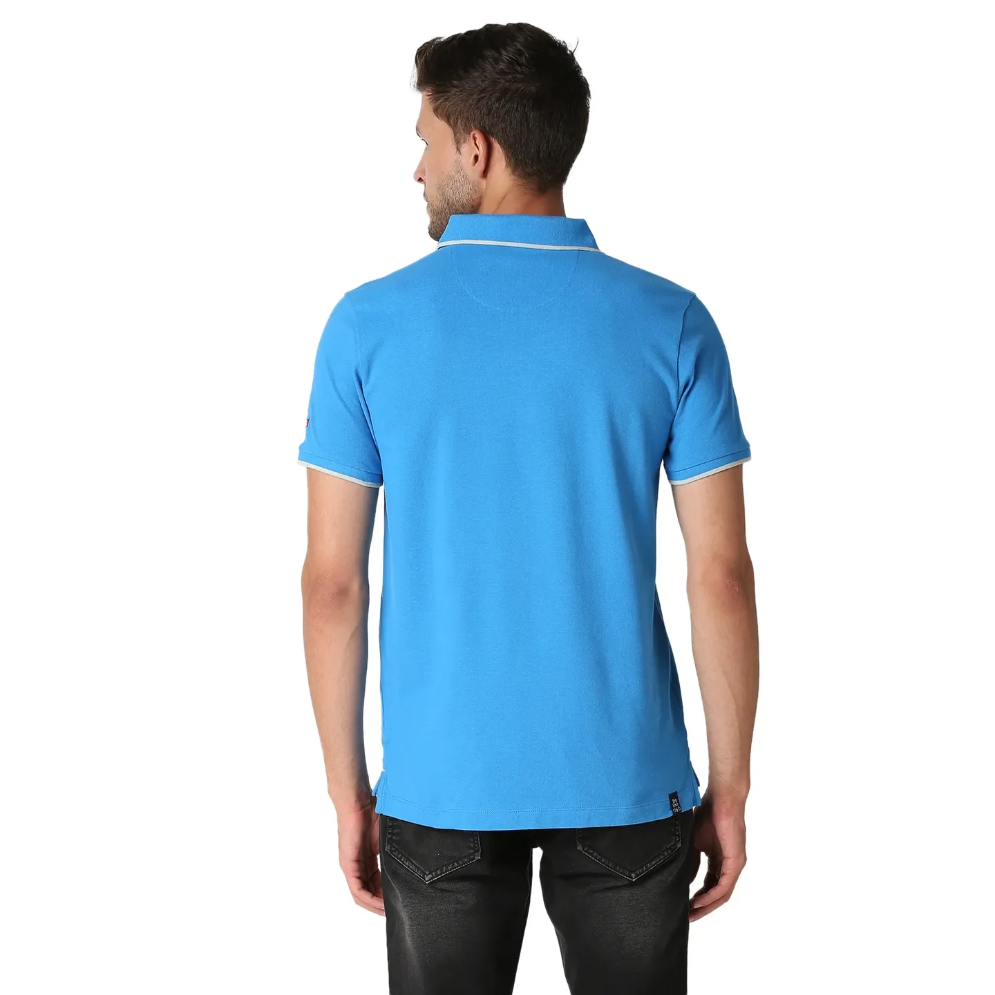 Blue Regular Fit Men's Polo T-Shirt by Being Human Clothing - Image 3