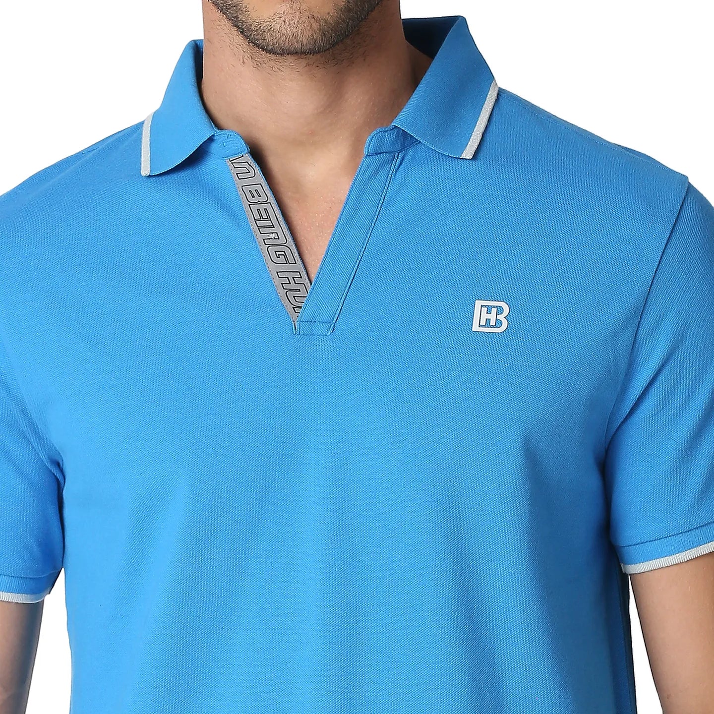 Blue Regular Fit Men's Polo T-Shirt by Being Human Clothing - Image 4