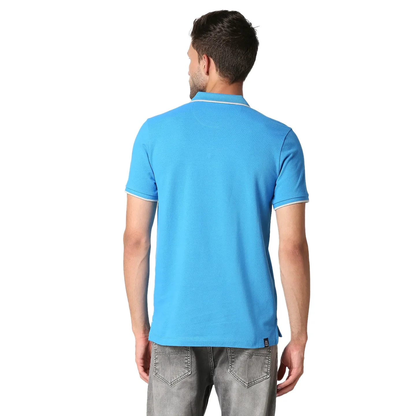 Blue Regular Fit Men's Polo T-Shirt by Being Human Clothing - Image 4