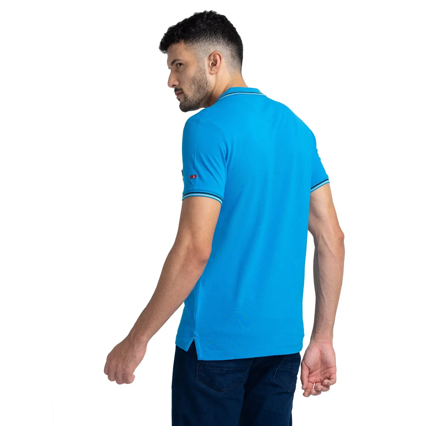 Blue Regular Fit Men's Polo T-Shirt by Being Human Clothing - Image 3