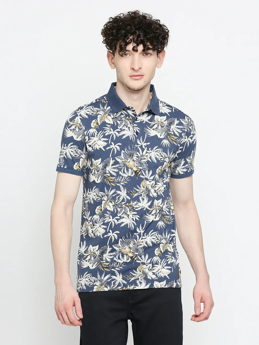 Blue Regular Fit Men's Polo T-Shirt by Being Human Clothing