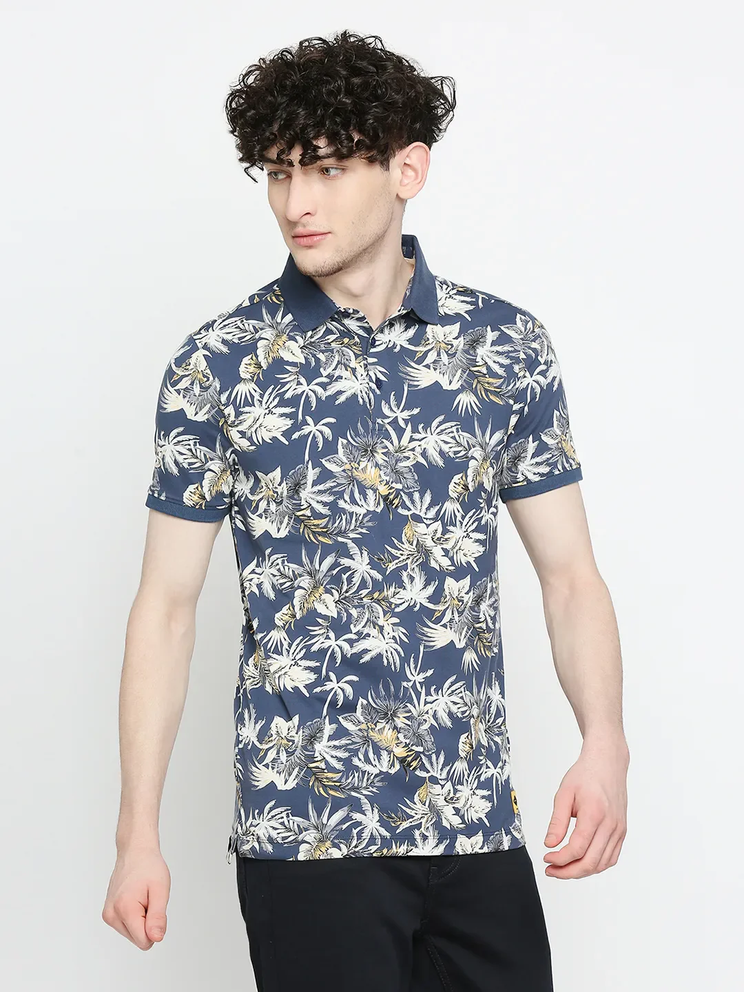 Blue Regular Fit Men's Polo T-Shirt by Being Human Clothing - Image 3