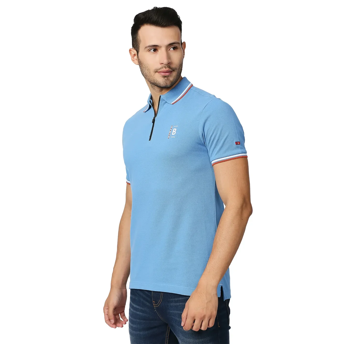 Blue Regular Fit Men's Polo T-Shirt by Being Human Clothing - Image 2