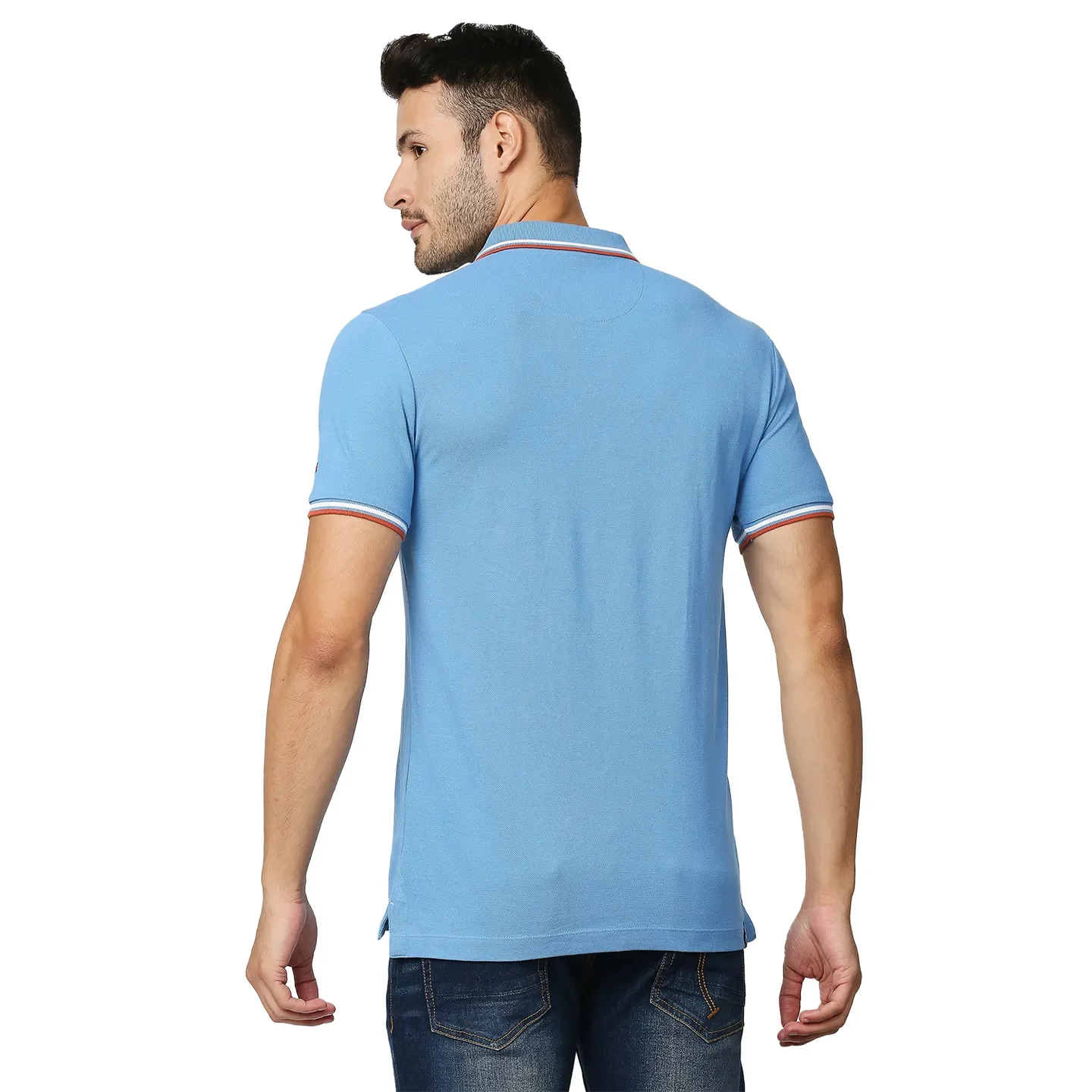 Blue Regular Fit Men's Polo T-Shirt by Being Human Clothing - Image 4