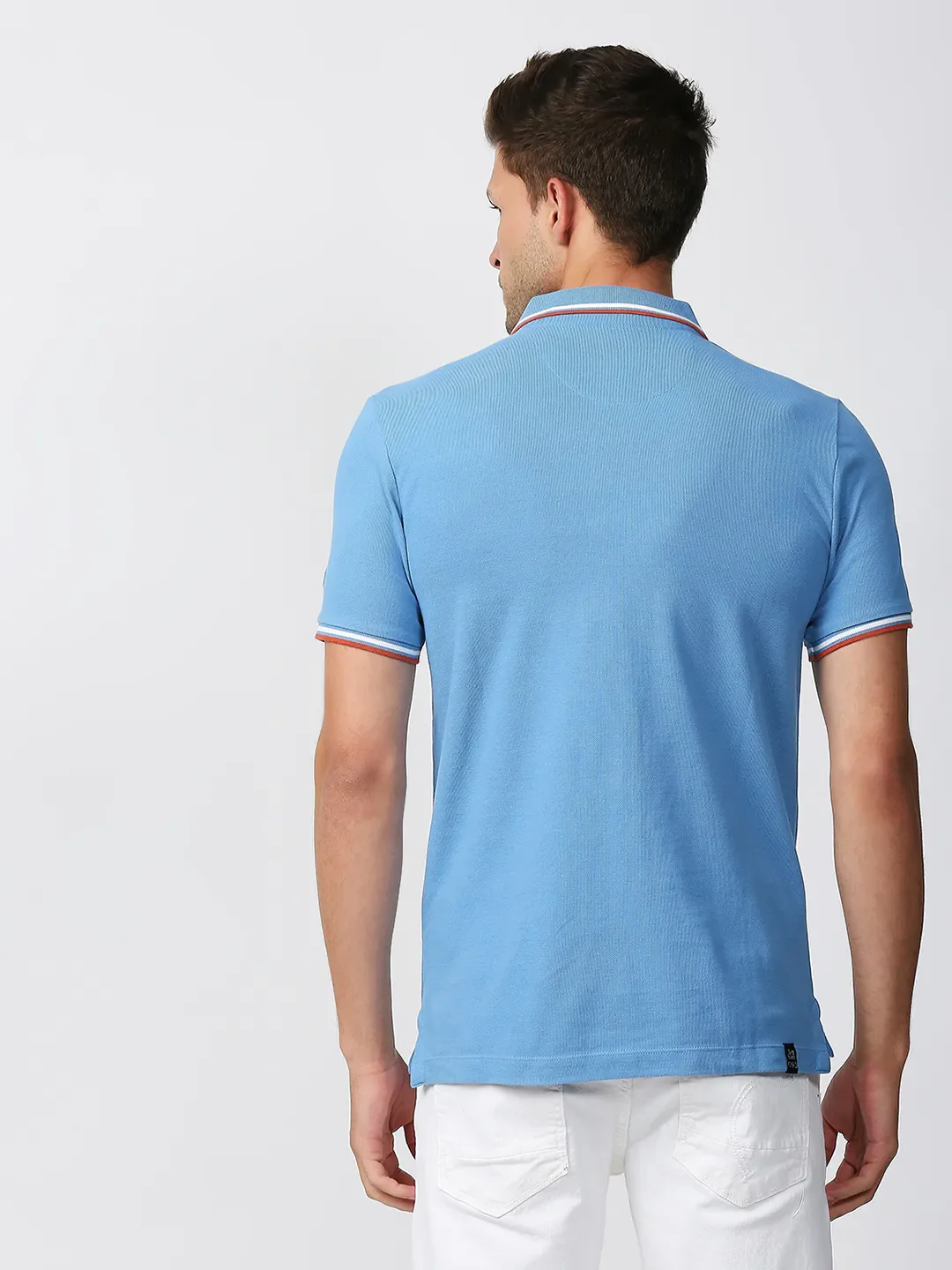 Blue Regular Fit Men's Polo T-Shirt by Being Human Clothing - Image 4