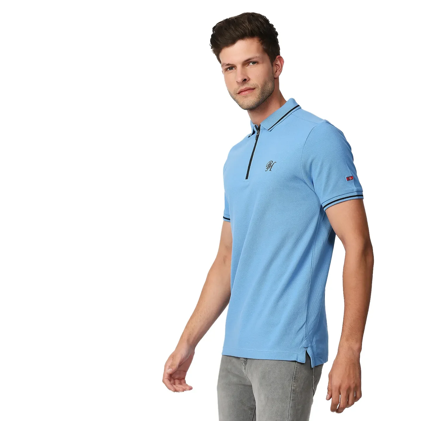 Blue Regular Fit Men's Polo T-Shirt by Being Human Clothing - Image 2