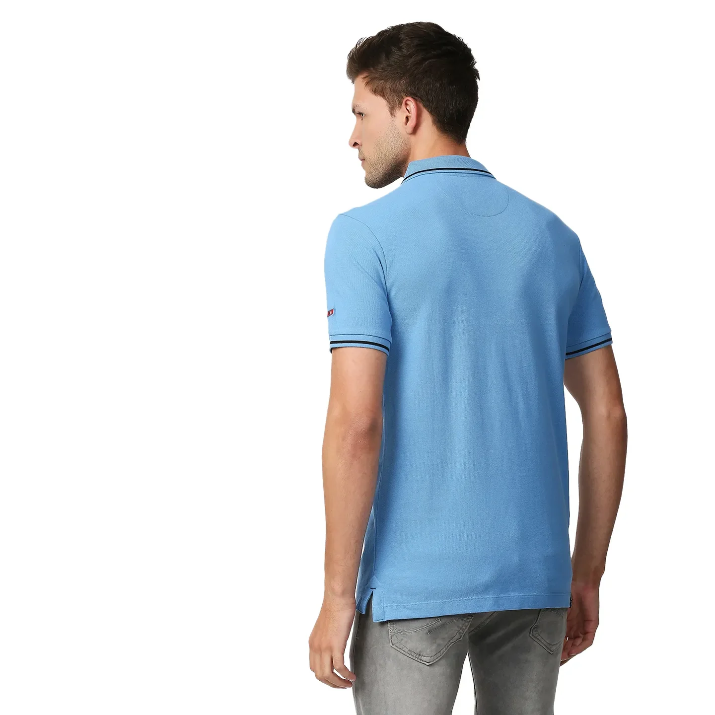 Blue Regular Fit Men's Polo T-Shirt by Being Human Clothing - Image 4