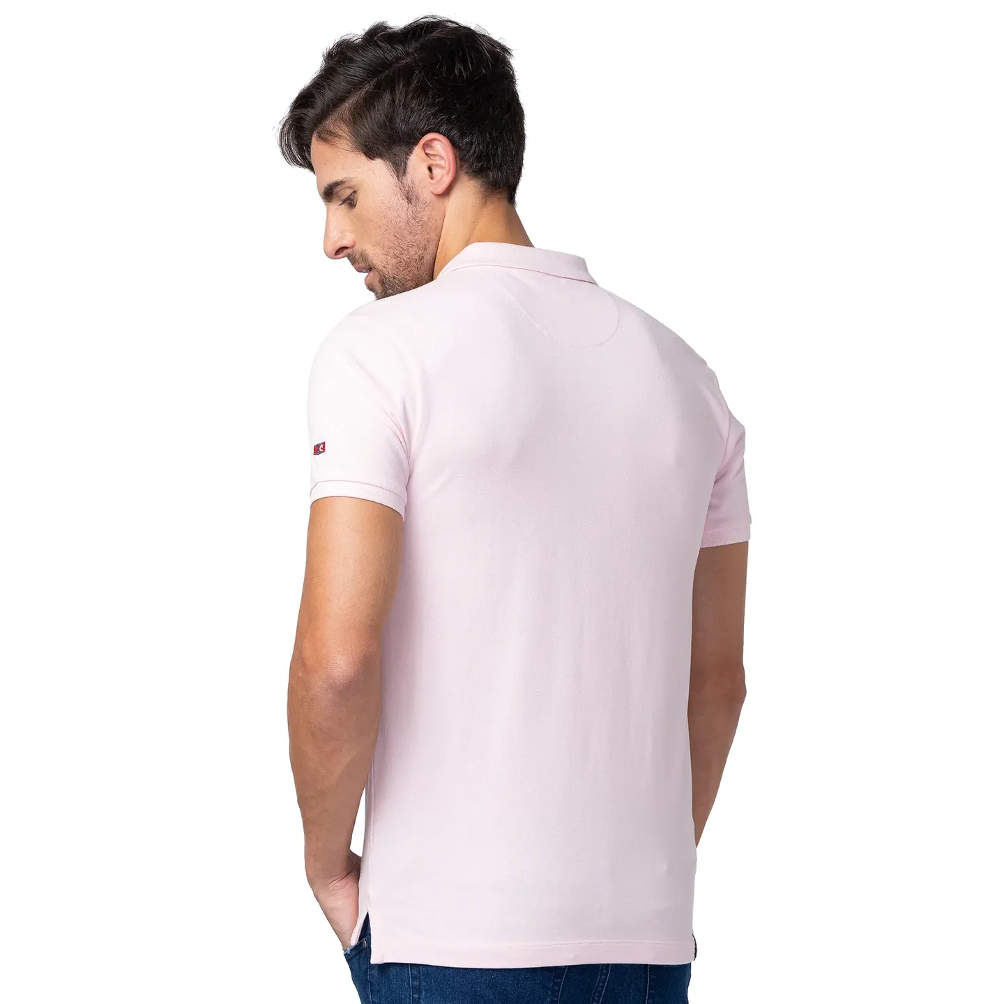 Pink Regular Fit Men's Polo T-Shirt by Being Human Clothing - Image 3
