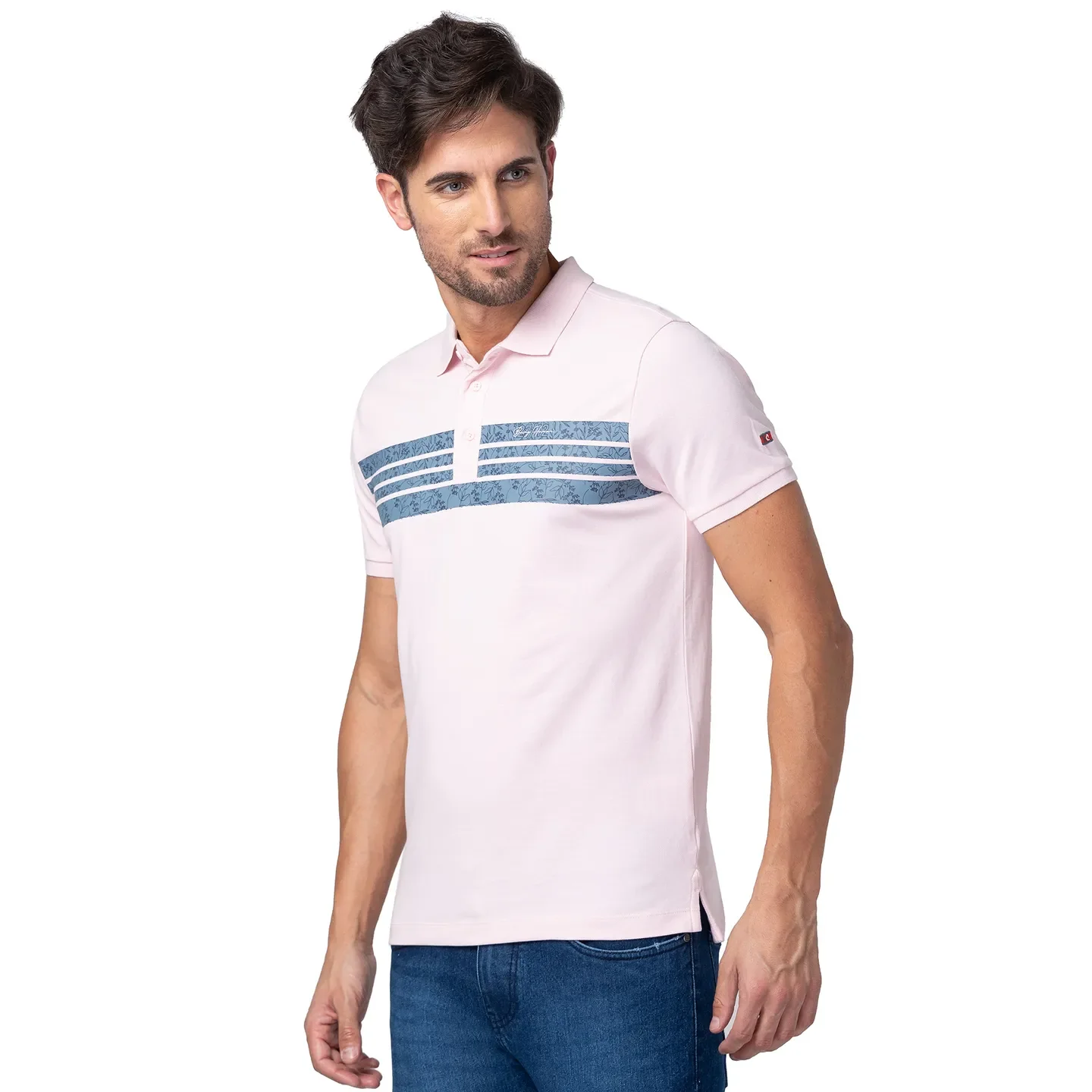 Pink Regular Fit Men's Polo T-Shirt by Being Human Clothing - Image 4