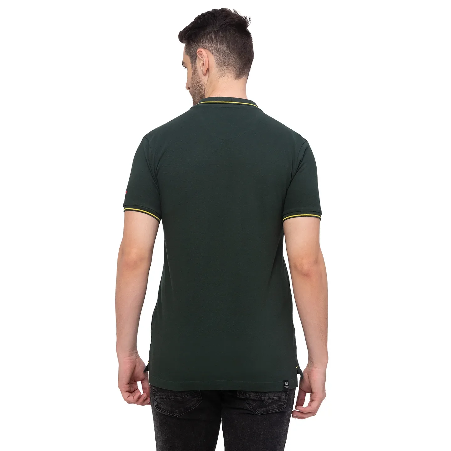 Green Regular Fit Men's Polo T-Shirt by Being Human Clothing - Image 4