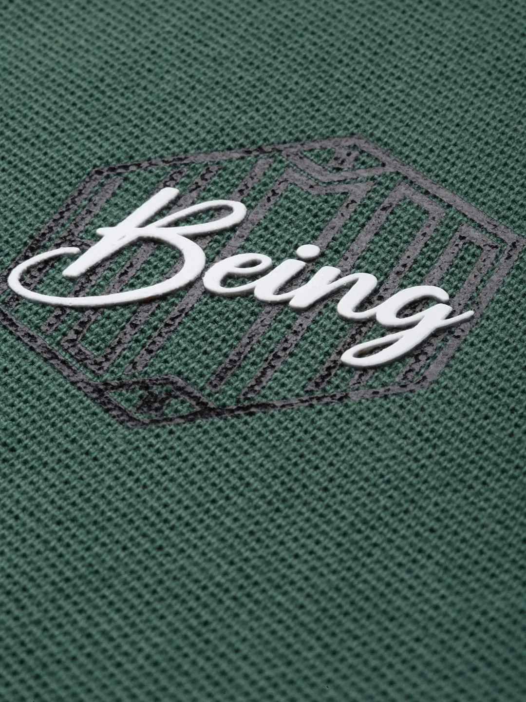 Green Regular Fit Men's Polo T-Shirt by Being Human Clothing - Image 4