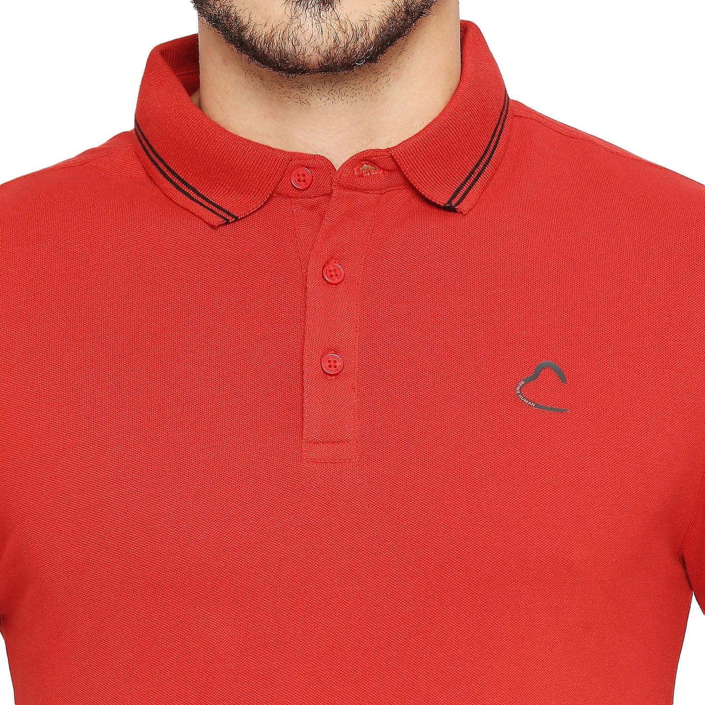 Red Regular Fit Men's Polo T-shirt by Being Human Clothing - Image 5