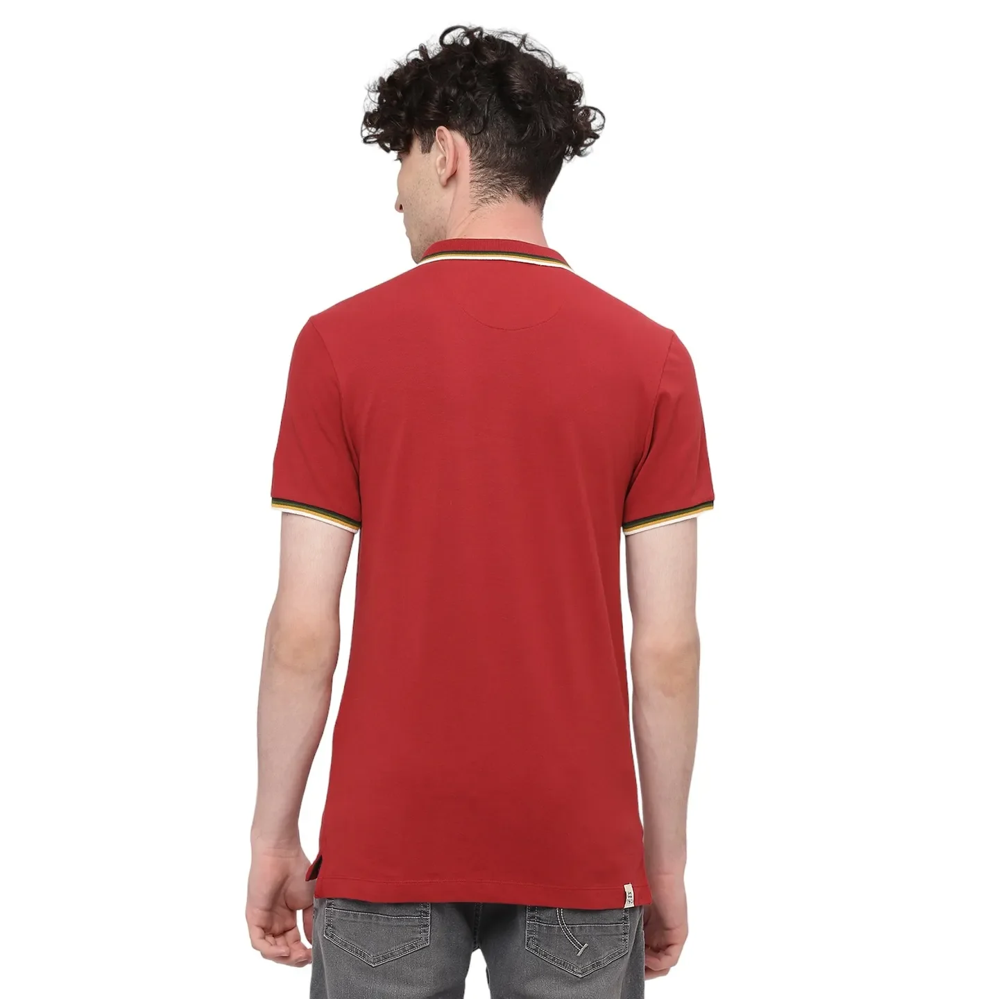 Red Regular Fit Men's Polo T-Shirt by Being Human Clothing - Image 7