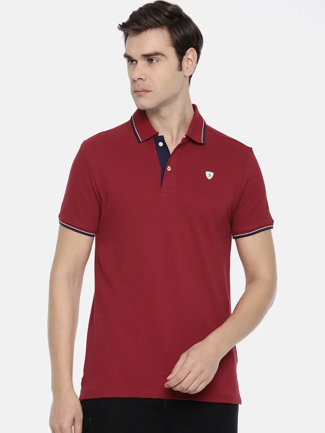 Red Regular Fit Men's Polo T-Shirt by Being Human Clothing - Image 2