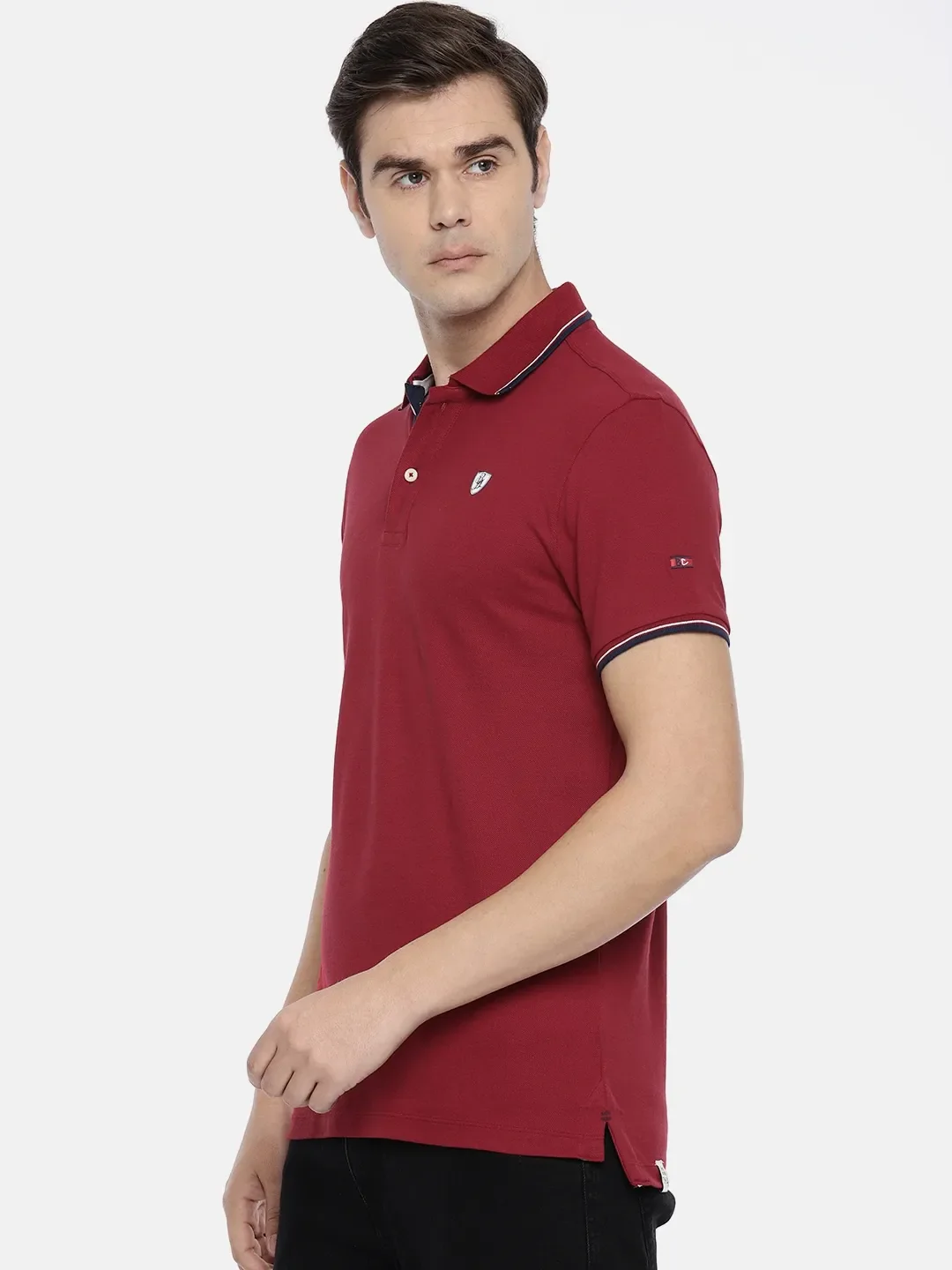 Red Regular Fit Men's Polo T-Shirt by Being Human Clothing - Image 3