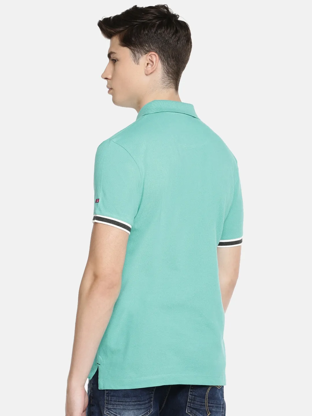 Blue Regular Fit Men's Polo T-Shirt by Being Human Clothing - Image 2