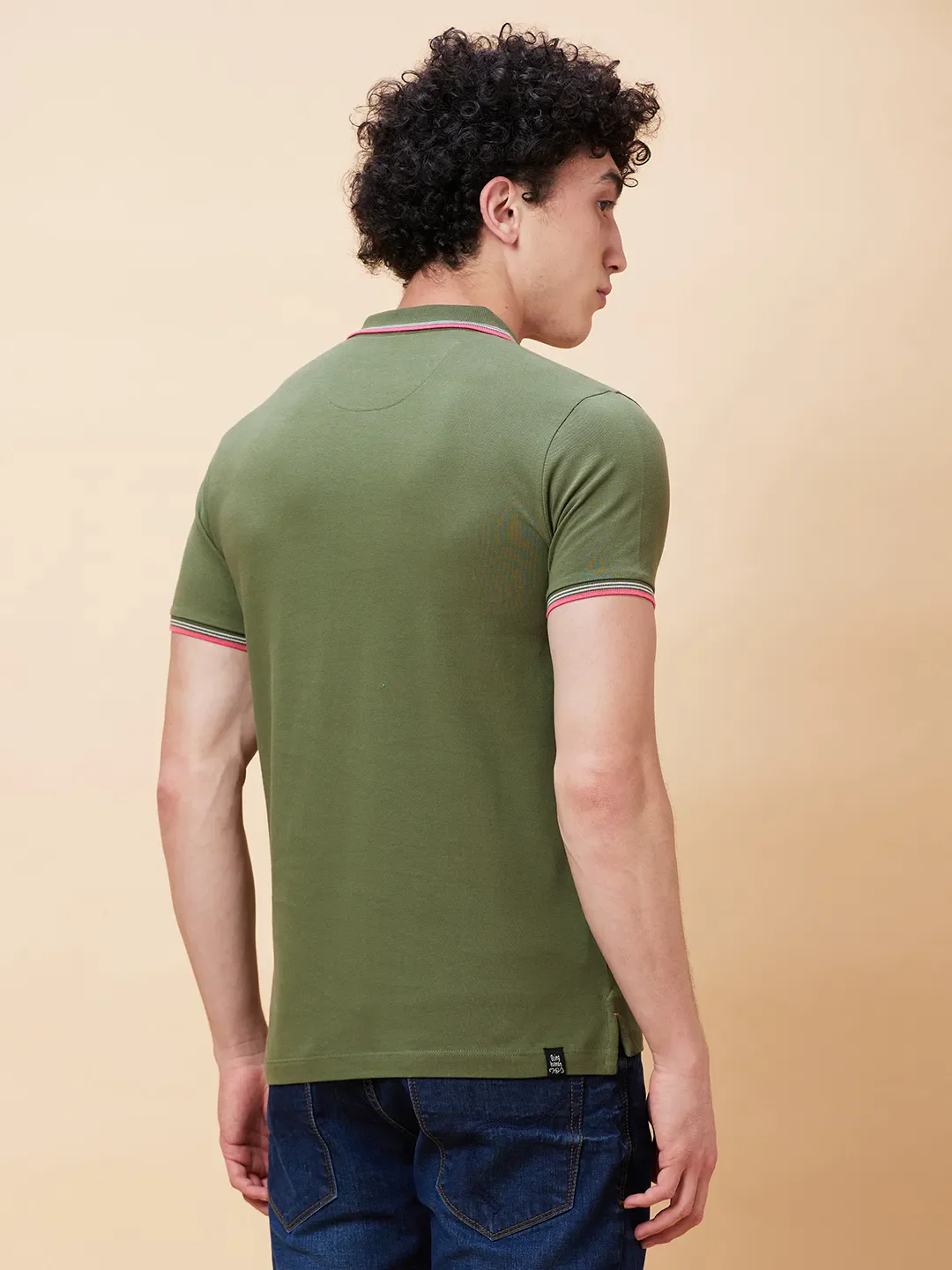 Bronze Green Regular Fit Men's Polo T-Shirt by Being Human Clothing - Image 4