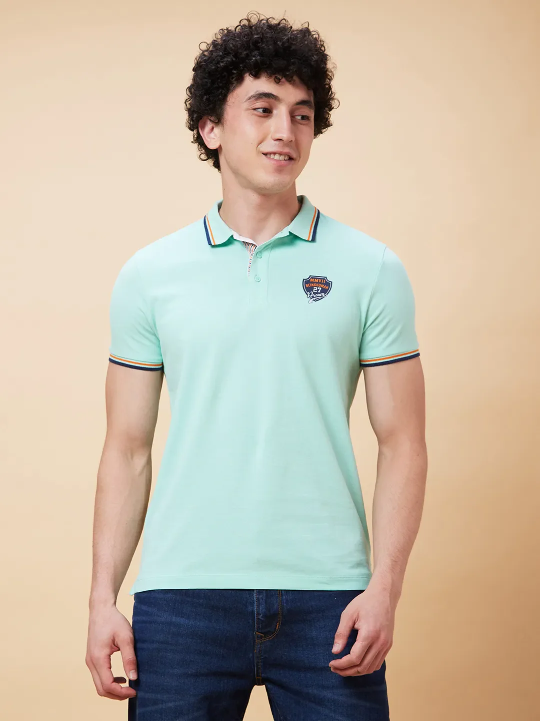 Brook Green Regular Fit Men's Polo T-Shirt by Being Human Clothing