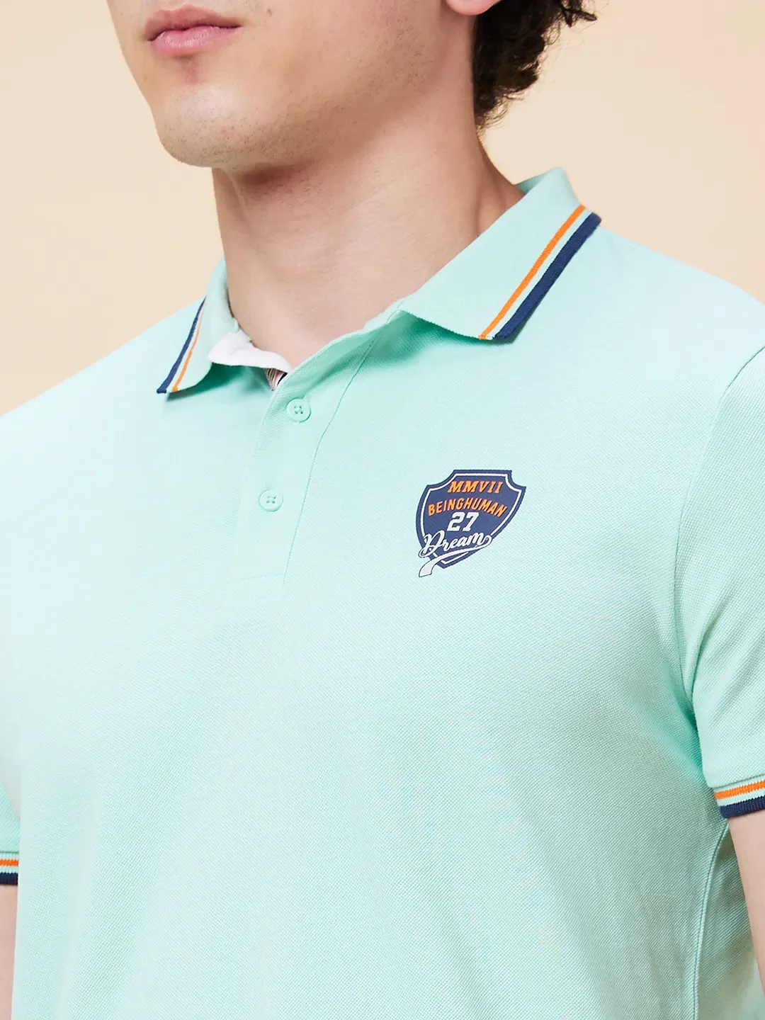 Brook Green Regular Fit Men's Polo T-Shirt by Being Human Clothing - Image 5
