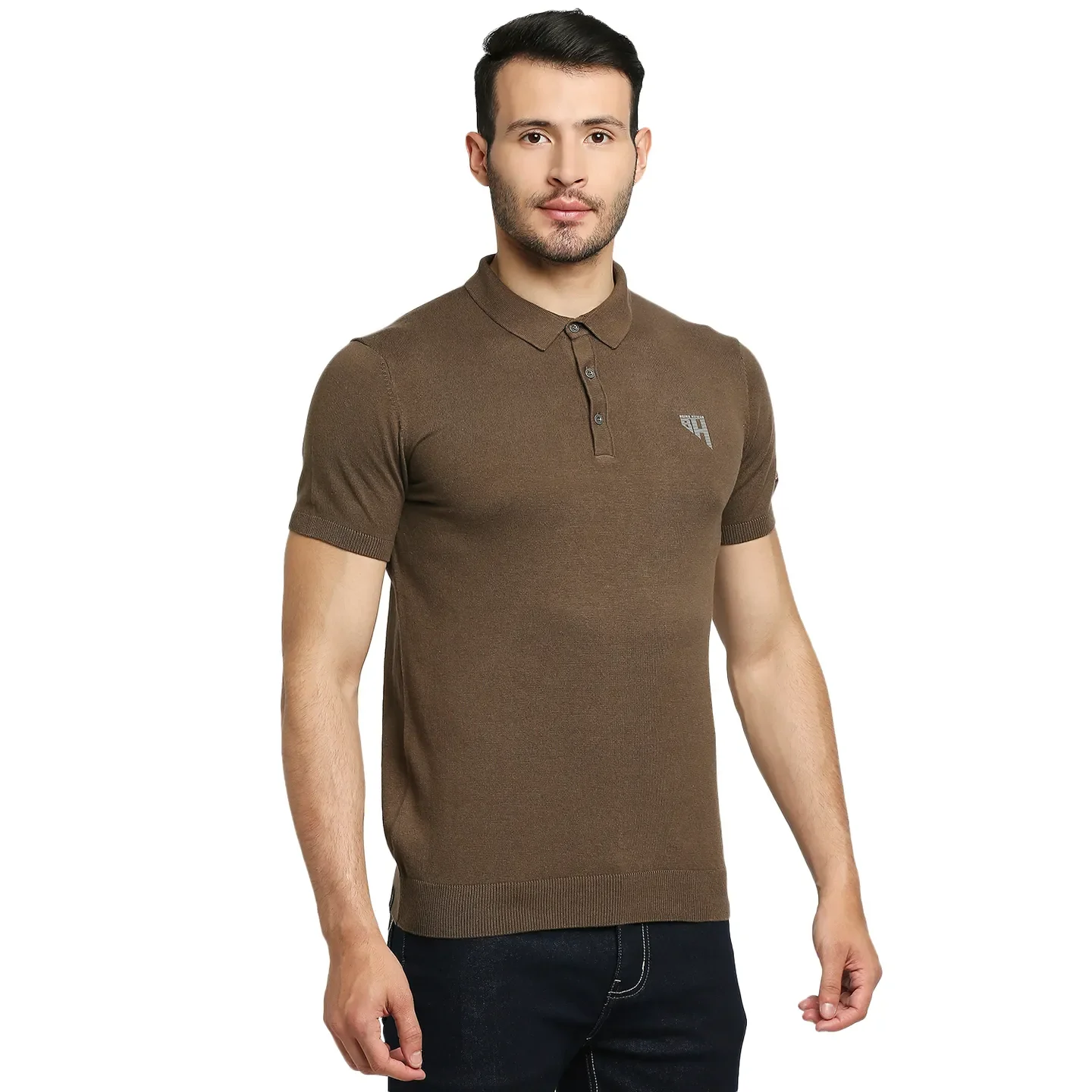 Brown Regular Fit Men's Polo T-Shirt by Being Human Clothing - Image 3