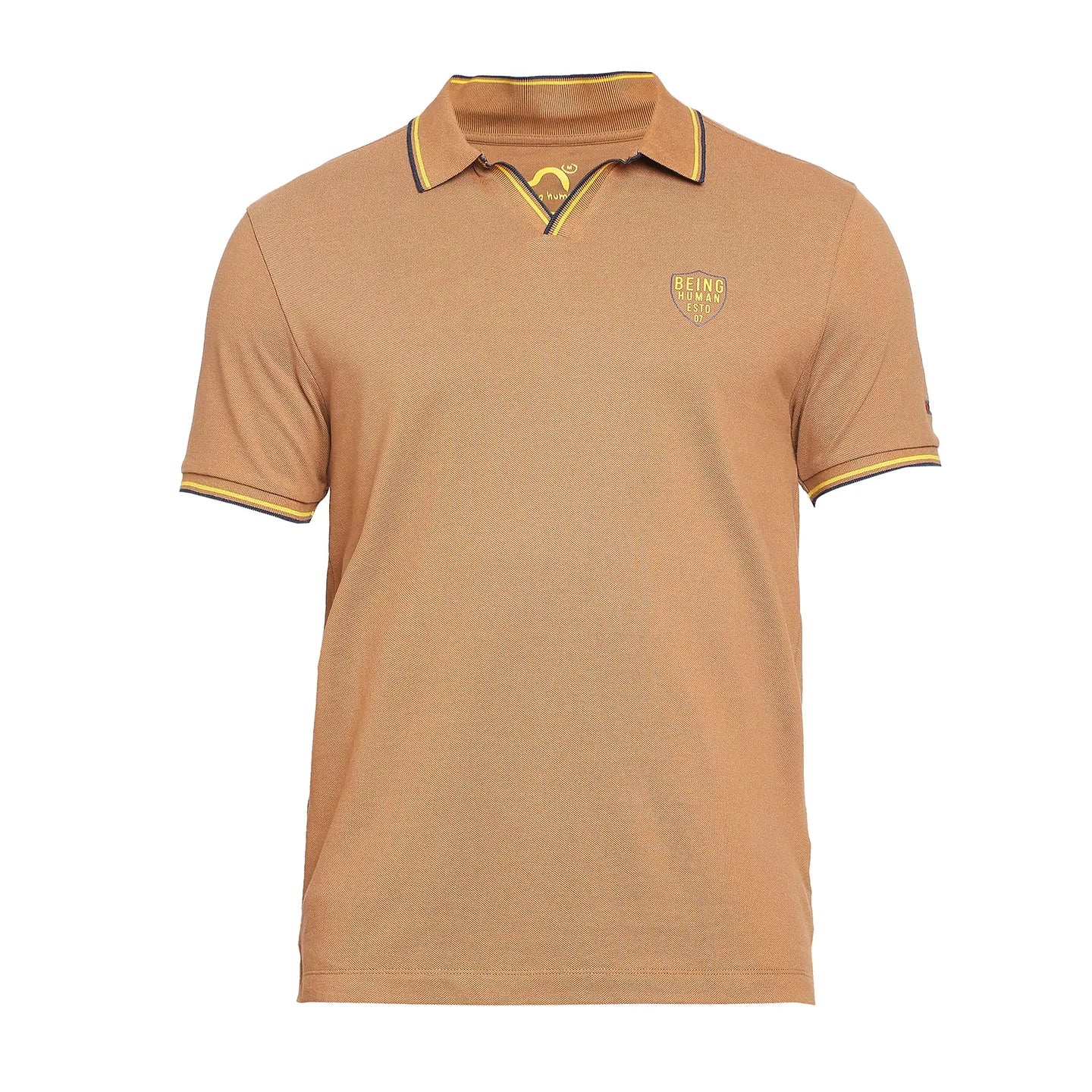 Brown Regular Fit Men's Polo T-Shirt by Being Human Clothing - Image 7