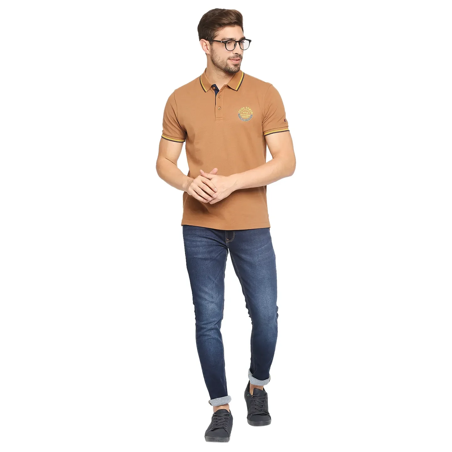 Brown Regular Fit Men's Polo T-Shirt by Being Human Clothing - Image 6