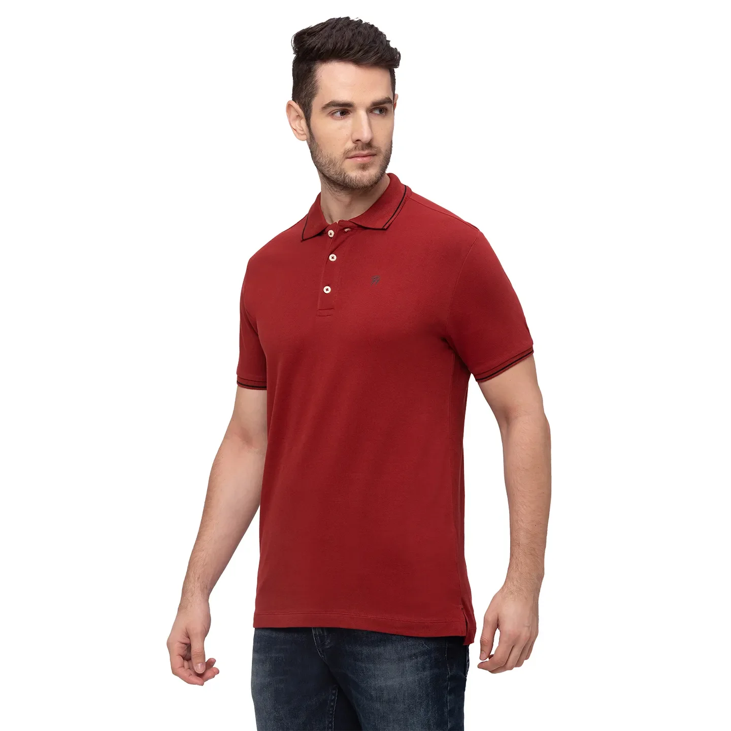 Red Regular Fit Men's Polo T-Shirt by Being Human Clothing - Image 2