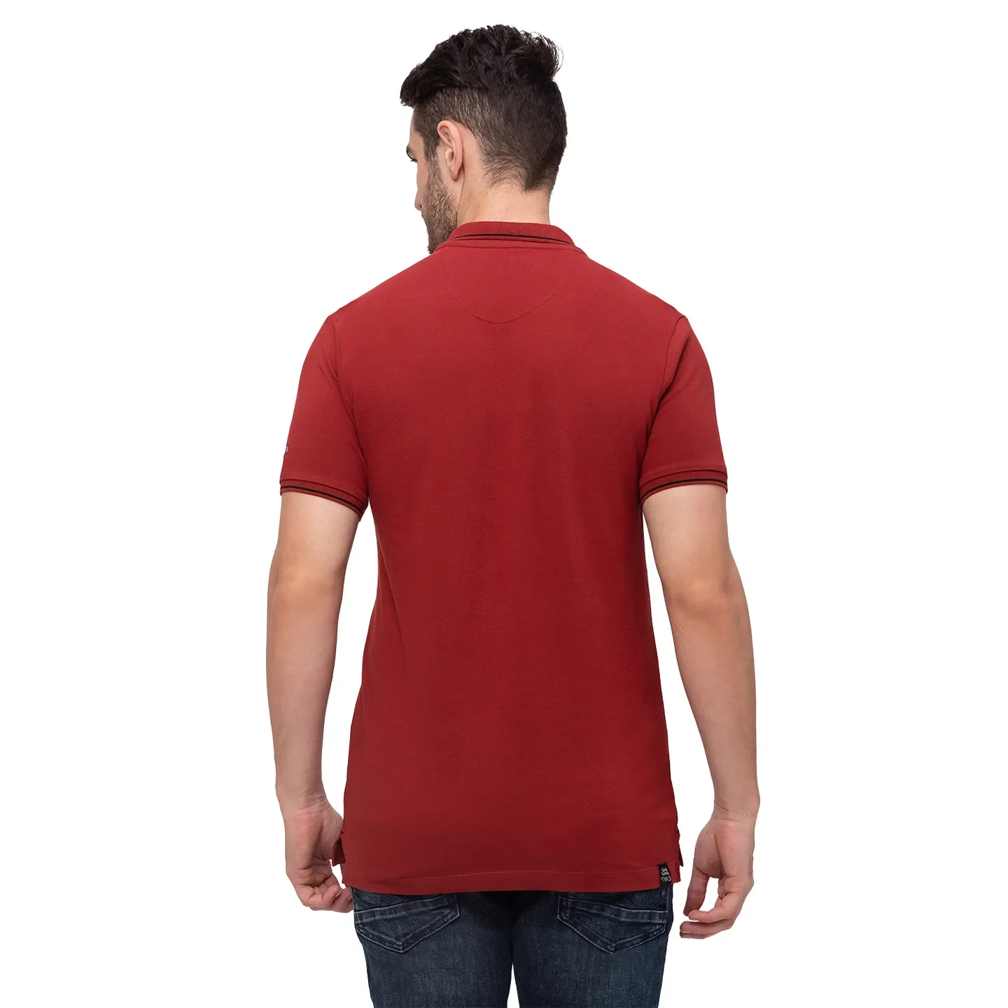Red Regular Fit Men's Polo T-Shirt by Being Human Clothing - Image 3