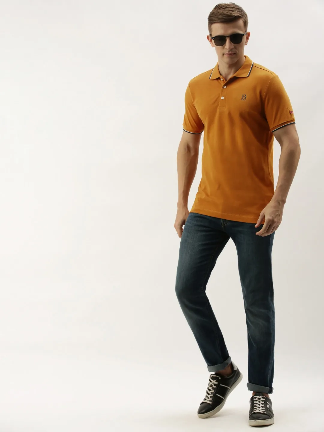 Red Regular Fit Men's Polo T-Shirt by Being Human Clothing - Image 4