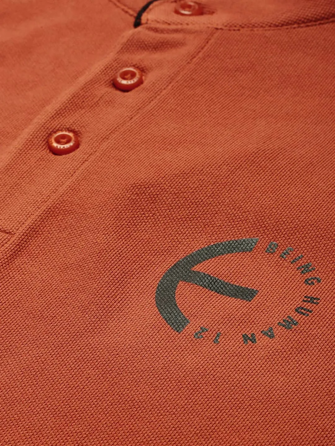 Brown Regular Fit Men's Polo T-Shirt by Being Human Clothing - Image 5