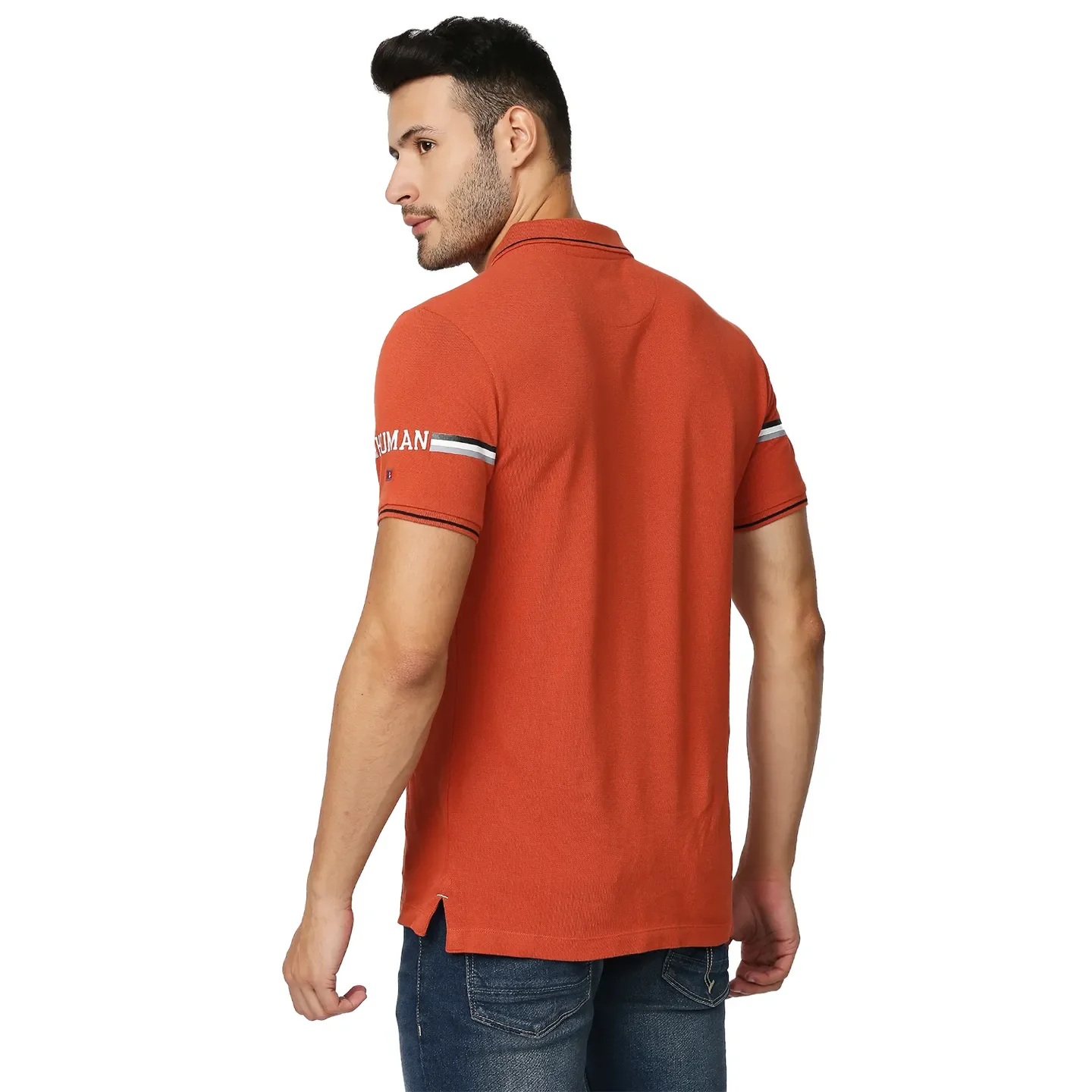 Red Regular Fit Men's Polo T-Shirt by Being Human Clothing - Image 4