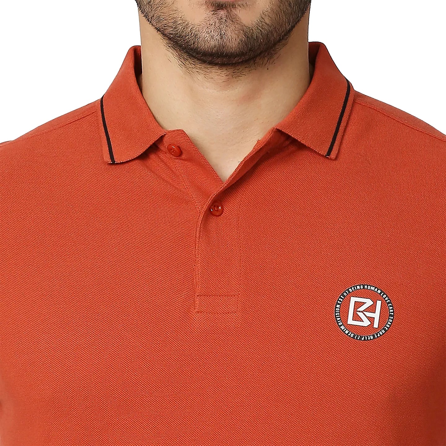 Red Regular Fit Men's Polo T-Shirt by Being Human Clothing - Image 5