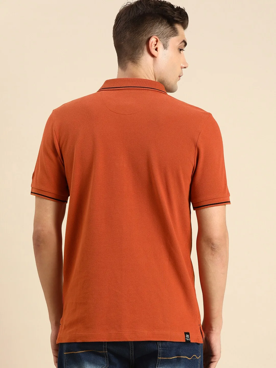 Brown Regular Fit Men's Polo T-Shirt by Being Human Clothing - Image 3