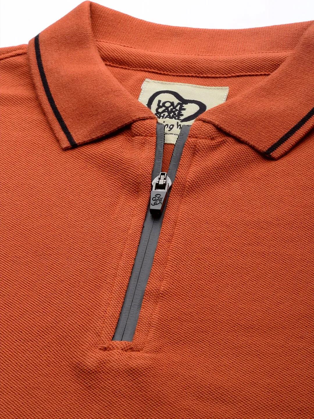 Brown Regular Fit Men's Polo T-Shirt by Being Human Clothing - Image 4