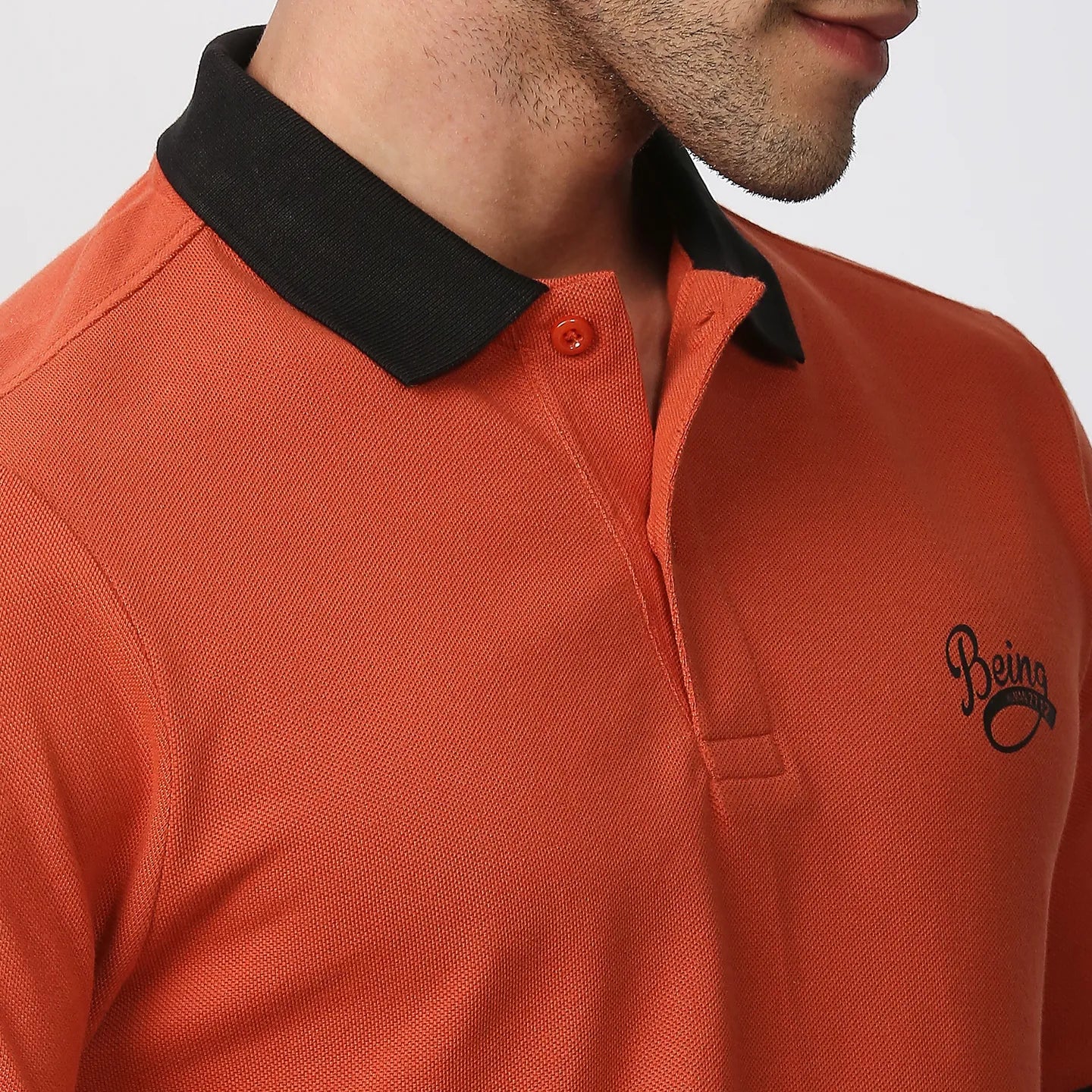 Brown Regular Fit Men's Polo T-Shirt by Being Human Clothing - Image 5