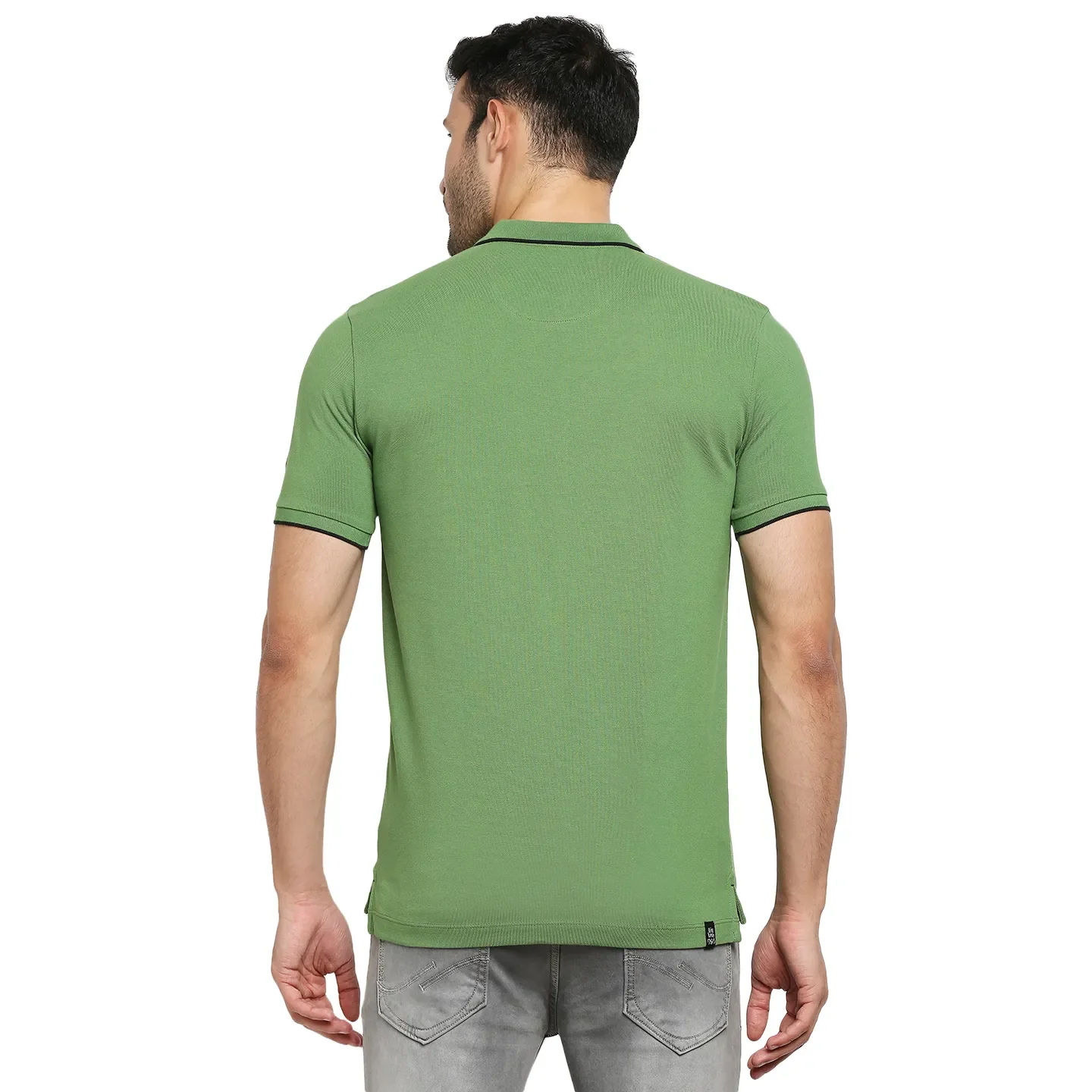 Green Regular Fit Men's Polo T-Shirt by Being Human Clothing - Image 4