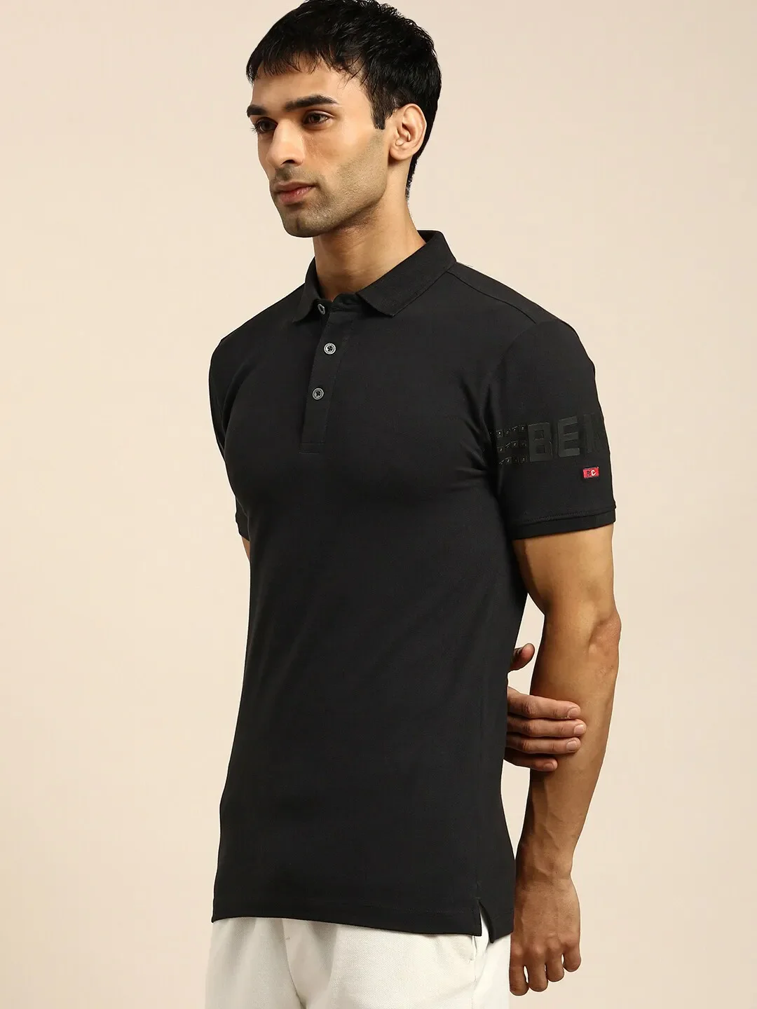 Grey Regular Fit Men's Polo T-Shirt by Being Human Clothing