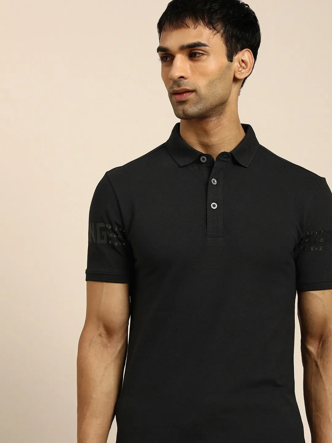Grey Regular Fit Men's Polo T-Shirt by Being Human Clothing - Image 4