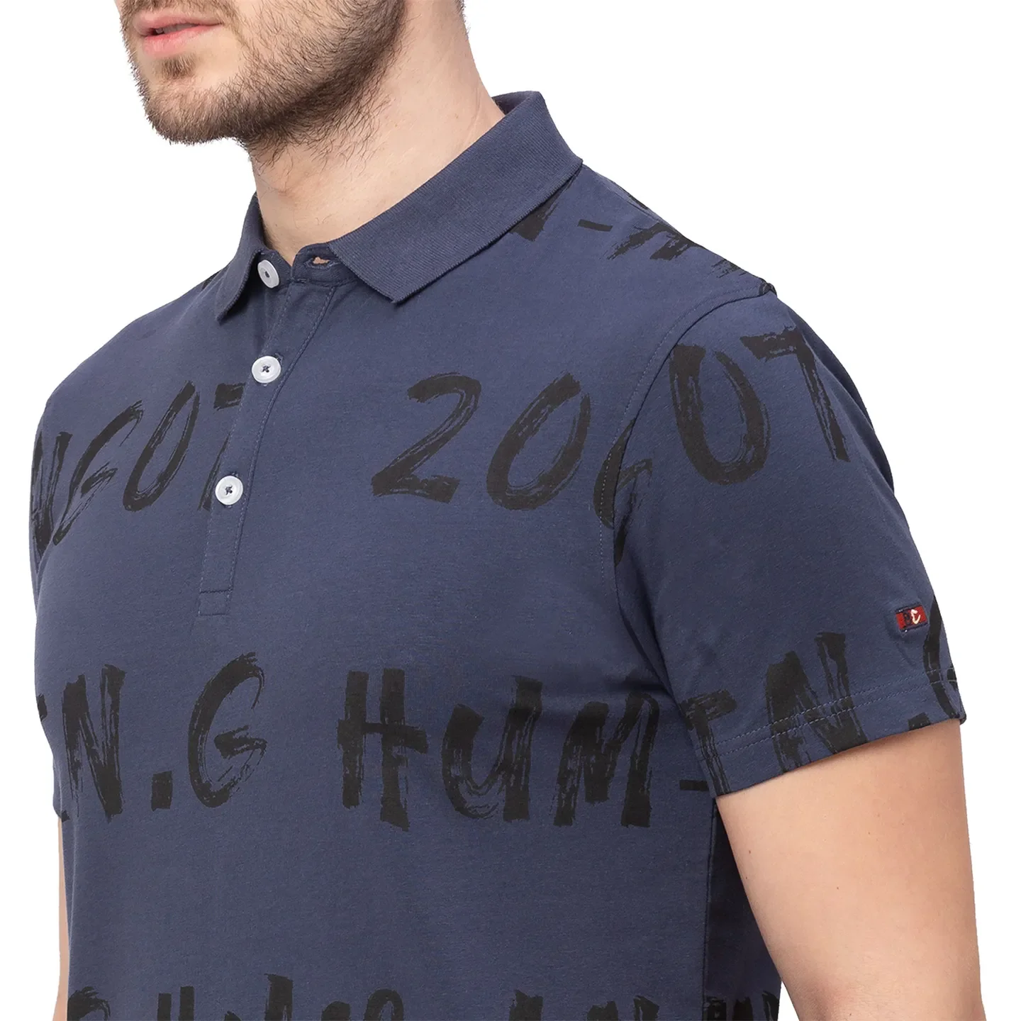 Grey Regular Fit Men's Polo T-shirt by Being Human Clothing - Image 5