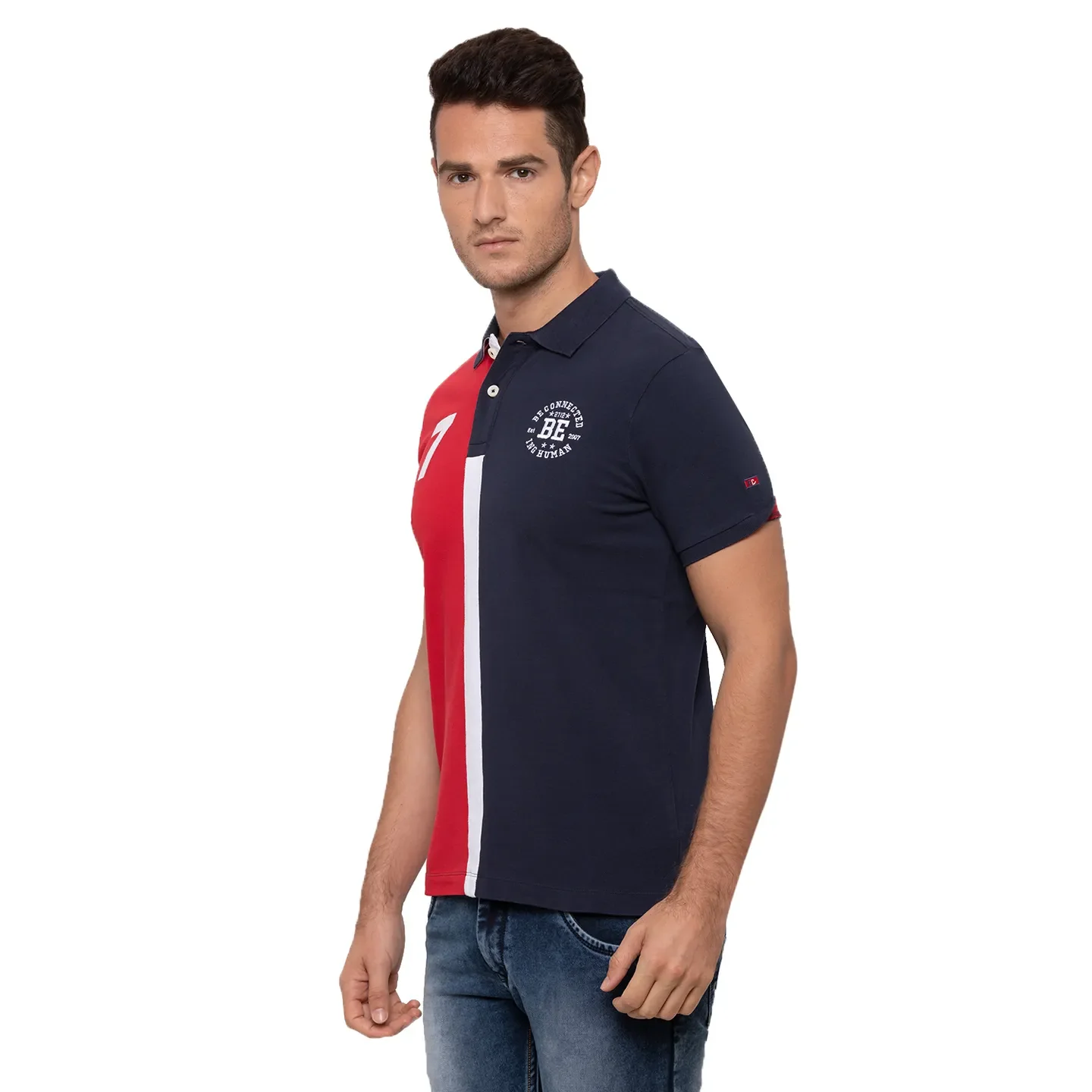 Red Regular Fit Men's Polo T-Shirt by Being Human Clothing - Image 4
