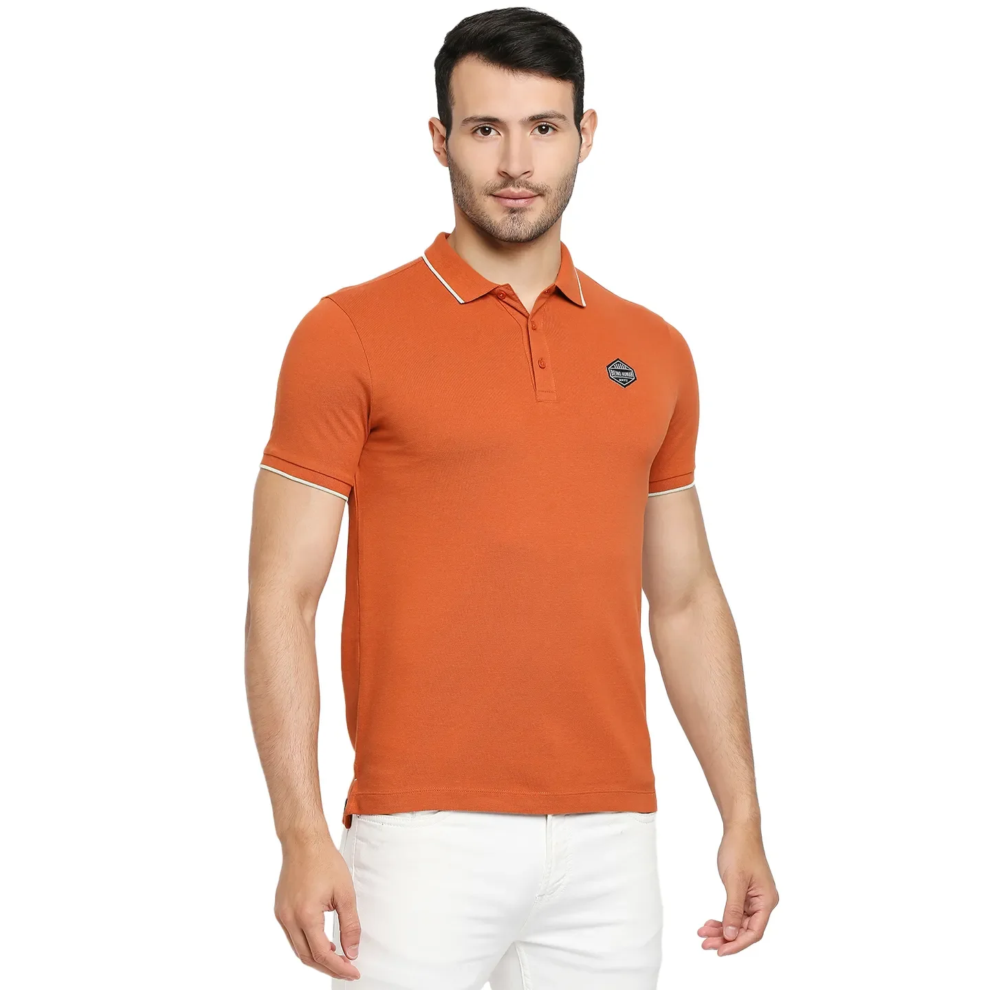 Brown Regular Fit Men's Polo T-Shirt by Being Human Clothing - Image 3