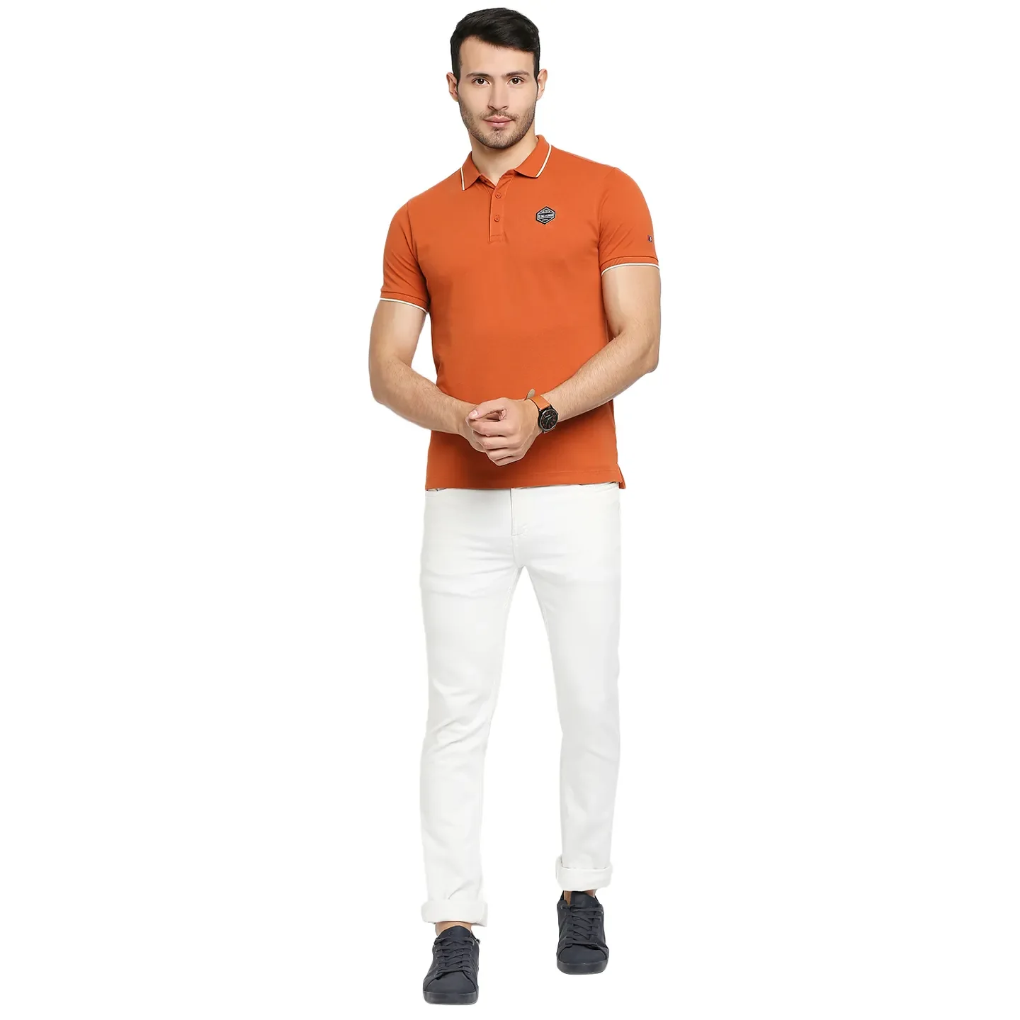 Brown Regular Fit Men's Polo T-Shirt by Being Human Clothing - Image 6