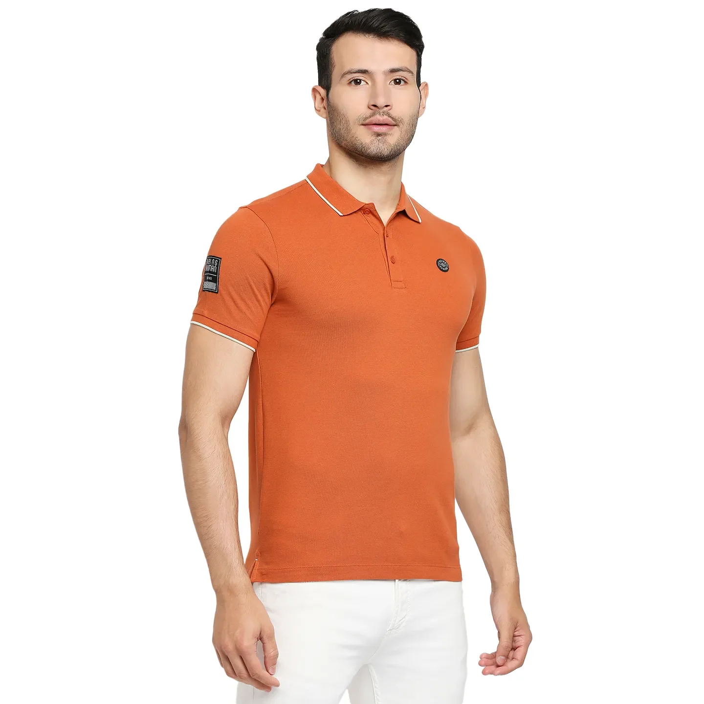 Brown Regular Fit Men's Polo T-Shirt by Being Human Clothing - Image 3