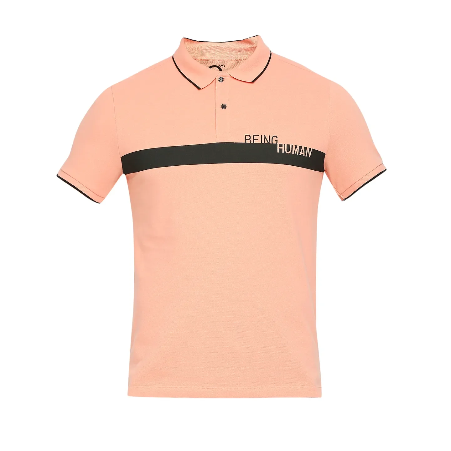 Pink Regular Fit Men's Polo T-Shirt by Being Human Clothing - Image 7