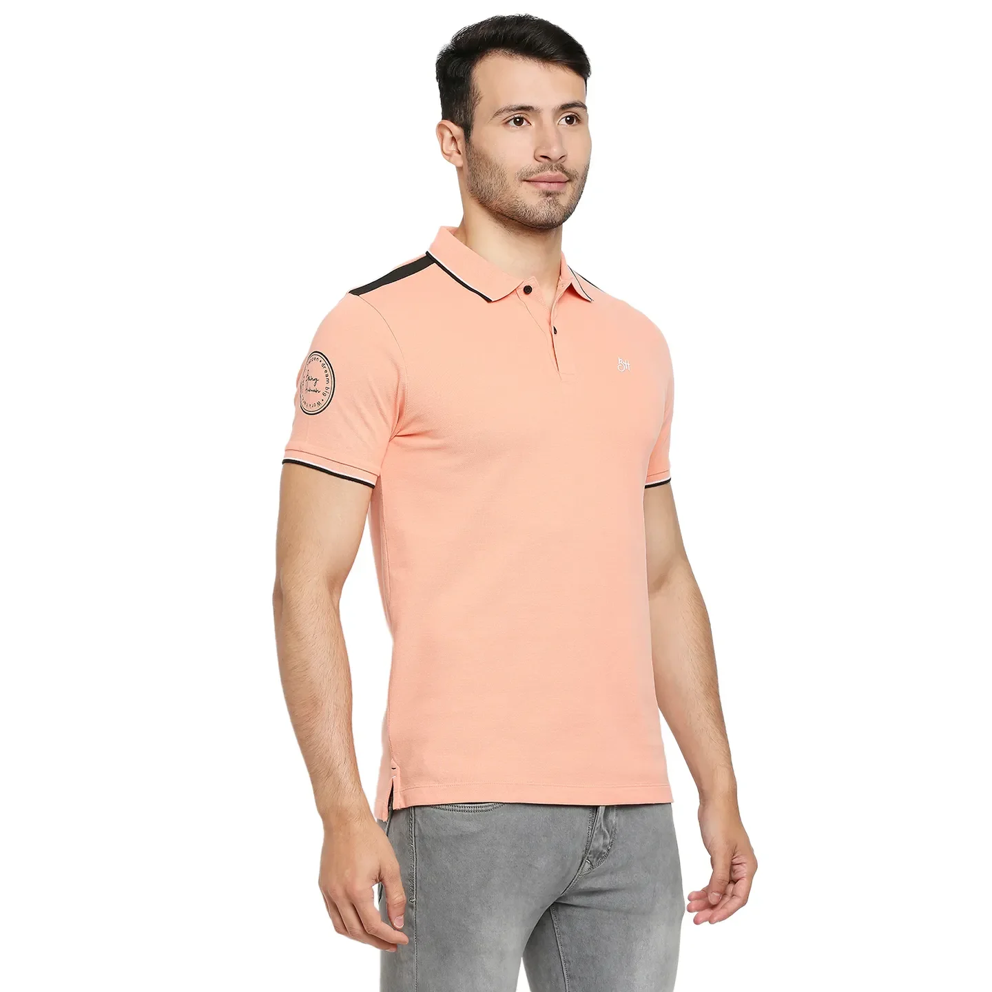 Pink Regular Fit Men's Polo T-Shirt by Being Human Clothing - Image 3